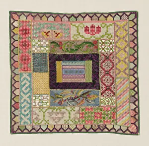 Linen Plain Weave Prints: Sampler, México, 1825/75. Creator: Unknown