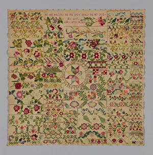 Cotton Plain Weave Prints: Sampler, México, 1870. Creator: Unknown