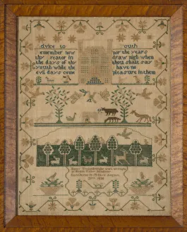 Sampler, New York, 1838. Creator: Nancy Vredenburgh