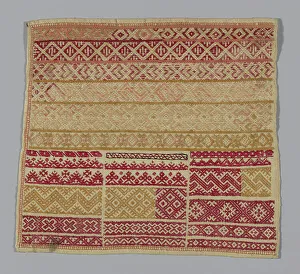 Linen Plain Weave Prints: Sampler, Spain, 19th century. Creator: Unknown