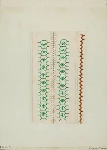 Stitching Prints: Sampler (Stitching), c. 1937. Creator: Ruth M. Barnes