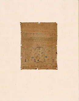 Laid Work And Couching Prints: Sampler, United States, 1704. Creator: Rebecah Garland