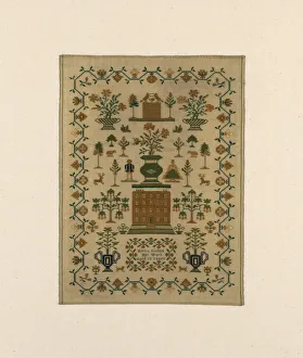 Cross Stitch Gallery: Sampler, United States, 1800 / 25. Creator: Emma Riches