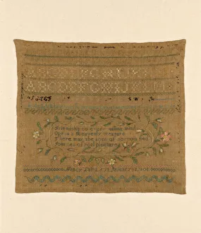 Cross Stitch Prints: Sampler, United States, 1808. Creator: Nancy Laird