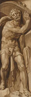Maerten Heemskirck Prints: Samson Carrying the Gate of Gaza, c.1555. Creator: Maerten van Heemskerck