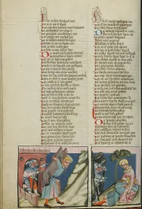 Samson Prints: Samson Carrying Off the City Gate of Gaza: Delilah Tying Up Samson; Weltchronik