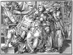 Samson Gallery: Samson and Delilah, 1574 (1849).Artist: A Bisson