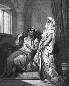 Delilah Prints: Samson and Delilah, 1866. Artist: Gustave Dore