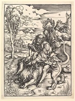 Samson Rending the Lion, ca. 1497-98. Creator: Albrecht Durer