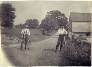 Eakins Thomas Prints: Samuel Murray and Benjamin Eakins on Bicycles, c. 1895-1899. Creator: Thomas Eakins