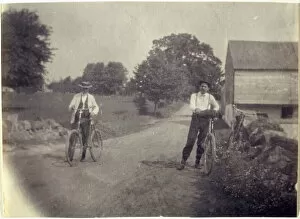 Platinum Print On Paper Gallery: Samuel Murray and Benjamin Eakins on Bicycles, c. 1895-1899. Creator: Thomas Eakins