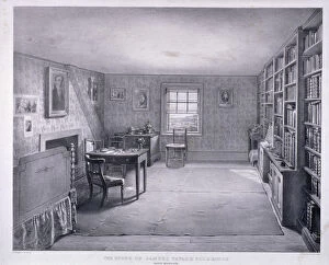 Bookshelf Collection: Samuel Taylor Coleridges study in Highgate, Haringey, London, c1835