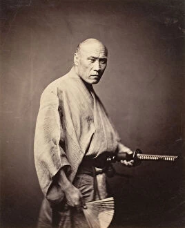 Beato Felix Gallery: Samurai, Yokohama, 1864-65. Creator: Felice Beato