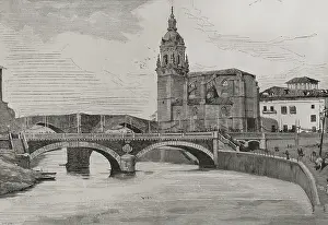 Embankment Prints: San Anton bridge, Bilbao, Spain, 1878. Creator: Andres Ovejero