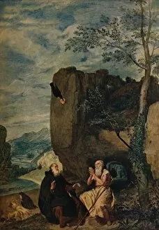 San Antonio Abad Visita A San Pablo, (San Antonio Abad visits Saint Paul), 1634, (c1934). Artist: Diego Velasquez
