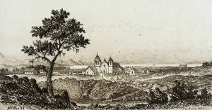 Henry Chapman Ford Prints: San Carlos de Monterey, published in 1883. Creator: Henry Chapman Ford