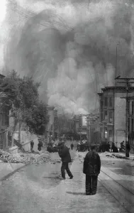 Natural Disaster Prints: San Francisco, April 18, 1906, 1906 Apr. 18. Creator: Arnold Genthe