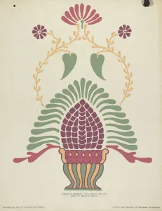 San Gabriel Mission Priests Vestment from the portfolio Decorative Art... 1935 / 1942. Creator: Unknown