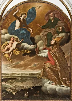 Black Death Prints: San Gennaro protects Naples, 1652. Creator: Palumbo, Onofrio (active ca 1650)