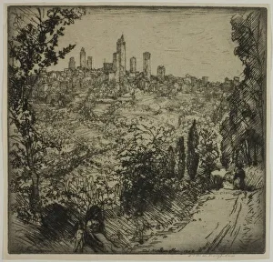Maclaughlan Donald Shaw Prints: San Gimignano, 1909. Creator: Donald Shaw MacLaughlan