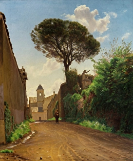 Pines Prints: Via San Nicola di Tolentino in Rome, 1871. Creator: Claus Anton Kolle
