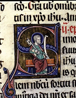 San Pedro as a guard carrying the key to the Kingdom of Heaven Illuminated capital