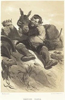 Nanteuil Celestin Prints: Sancho Panza, c. 1855. Creator: Célestin Nanteuil