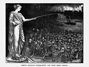 George Du Prints: Sancta Nicotina Consolatrix. The Poor Mans Friend, 1869. Artist: George du Maurier