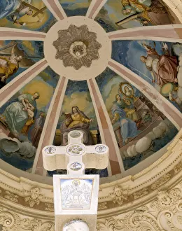 Sanctuary Prints: Sanctuary of Our Lady of Balma, crossing in the access to the monastery with a temple