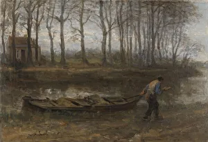 Towpath Prints: The Sand Bargeman, 1887. Creator: Jozef Israels