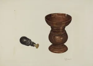 Watercolor And Graphite On Paperboard Collection: Sand Box and Seal, c. 1939. Creator: Claude Marshall