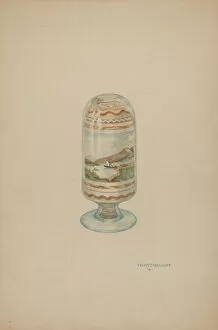 Glass Bottle Collection: Sand Picture, c. 1941. Creator: Paul Poffinbarger