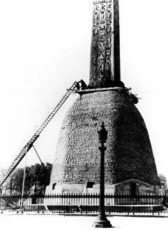 Sandbank Prints: Sandbags protecting the base of the Egyptian obelisk, German-occupied Paris, 1940