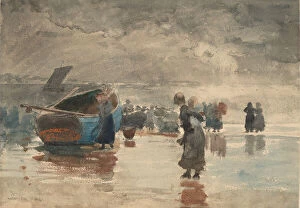 Tide Gallery: On the Sands, 1881. Creator: Winslow Homer