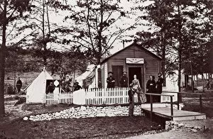 Brady Collection: Sanitary Commission Office. Convalescent Camp, Alexandria, Virginia, 1861-65