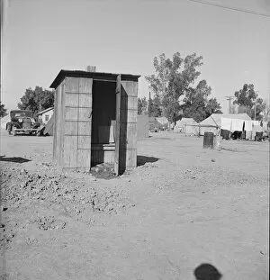 Lavatory Gallery: Sanitary facilities in camp of carrot pullers, near Holtville, Imperial Valley, California, 1939