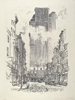 Down Sansom Street, 1912. Creator: Joseph Pennell