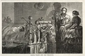 Winslow Homer American Prints: Santa Claus and his Presents, 1858. Creator: Winslow Homer (American, 1836-1910)