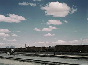 Atchison Topeka Santa Fe Railway Gallery: In the Santa Fe R.R. yards, Belen, New Mexico, 1943. Creator: Jack Delano