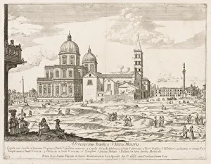 Lievin Cruyl Flemish Prints: Santa Maria Maggiore from Prospectus Locurum Urbis Romae Insign[ium], 1666