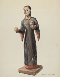 Majel G Collection: Santa Rita - (Bulto), c. 1938. Creator: Majel G. Claflin