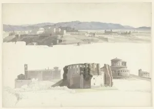 Joseph August Knip Prints: Santa Sabina on the Aventine Hill and Sant'Agnese fuori le Mura and Santa Costanza in Rome