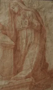 Sanguine On Paper Prints: Santa Teresa de Avila. Creator: Siciolante da Sermoneta, Girolamo (1521-c. 1580)