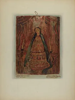 Retablo Prints: Santo, 1936. Creator: Maude Valle