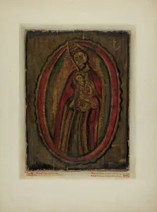 Retablo Prints: Santo, 1936. Creator: Maude Valle