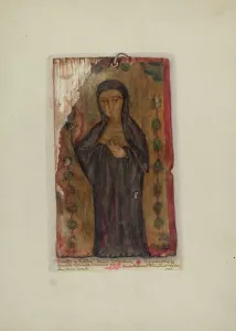 Retablo Prints: Santo, 1936. Creator: Maude Valle