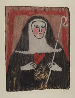 Retablo Prints: Santo Retablo, c. 1939. Creator: Emile Cero