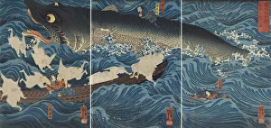 1851 Prints: Sanuki no in kenzoku o shite Tametomo wo sukuu zu