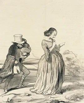 Bluestocking Prints: Saperlotte!...que je voudrais...que ma femme ait fini.. 1844. Creator: Honore Daumier