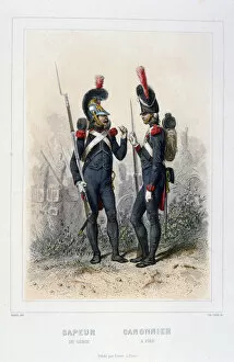 Auguste Raffet Collection: Sapper and Gunner, Napoleons Imperial Guard, (1859). Artist: C Colin